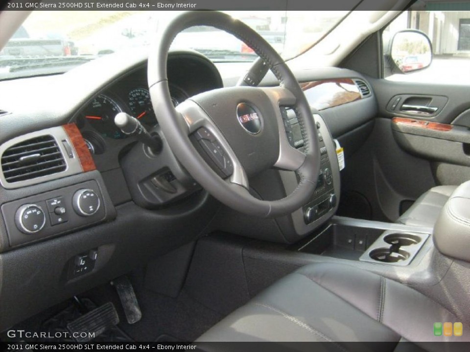 Ebony Interior Photo for the 2011 GMC Sierra 2500HD SLT Extended Cab 4x4 #46948407