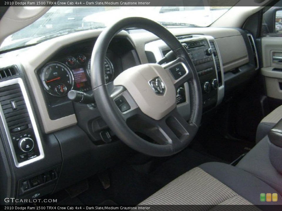 Dark Slate/Medium Graystone Interior Steering Wheel for the 2010 Dodge Ram 1500 TRX4 Crew Cab 4x4 #46951140