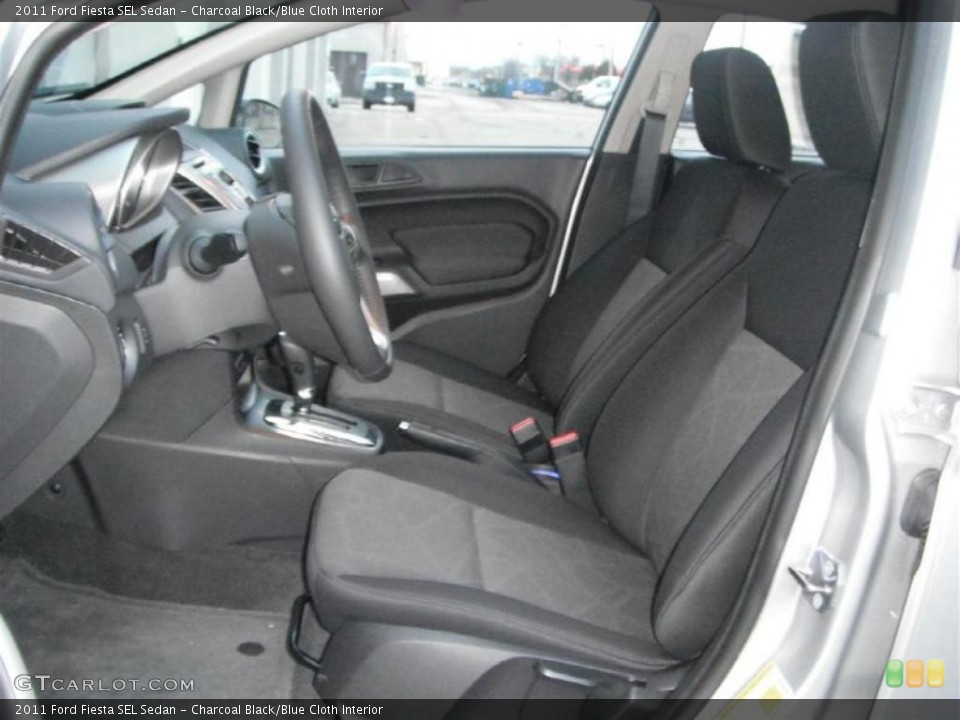 Charcoal Black/Blue Cloth Interior Photo for the 2011 Ford Fiesta SEL Sedan #46953426