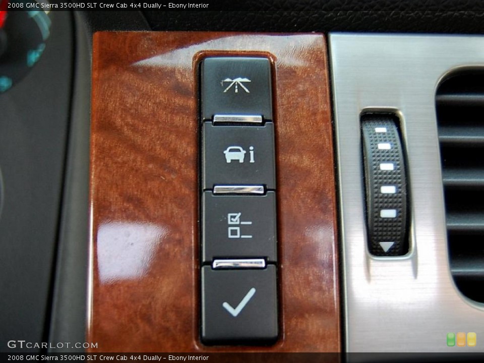 Ebony Interior Controls for the 2008 GMC Sierra 3500HD SLT Crew Cab 4x4 Dually #46956111