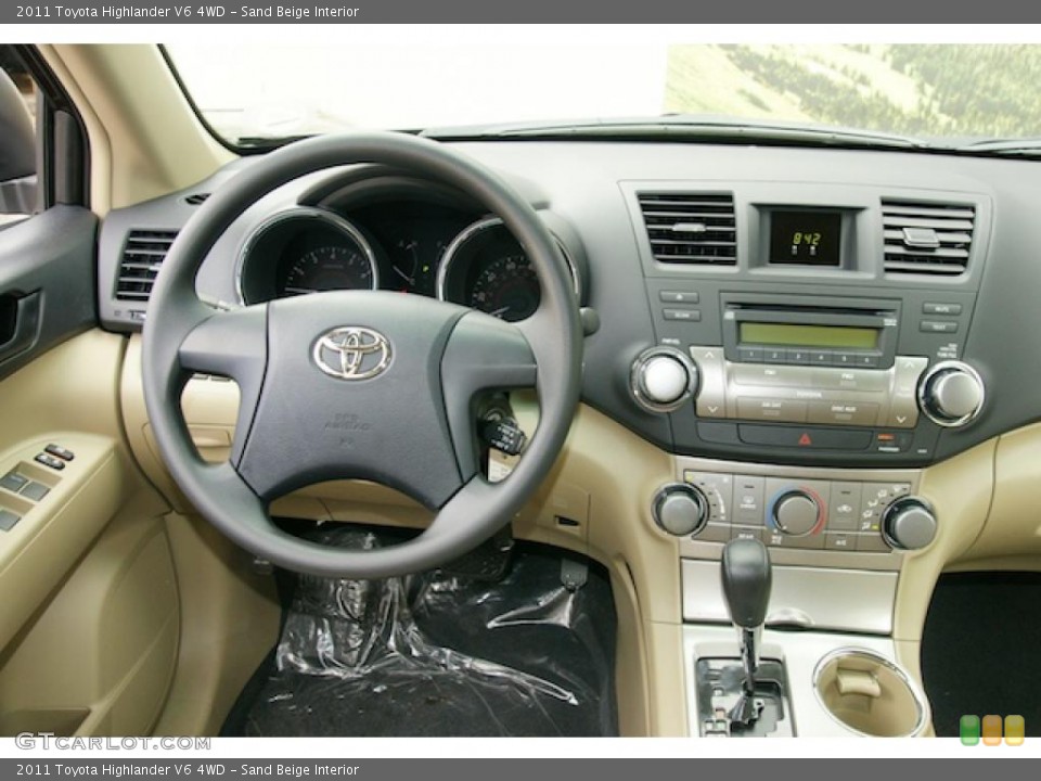 Sand Beige Interior Dashboard for the 2011 Toyota Highlander V6 4WD #46958454