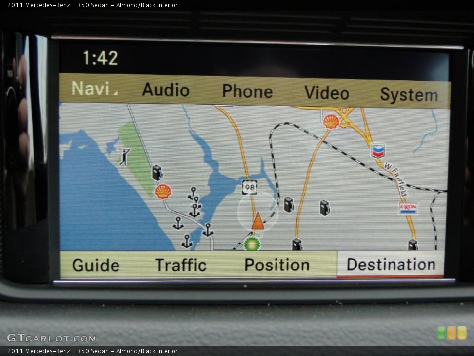 Almond/Black Interior Navigation for the 2011 Mercedes-Benz E 350 Sedan #46961346