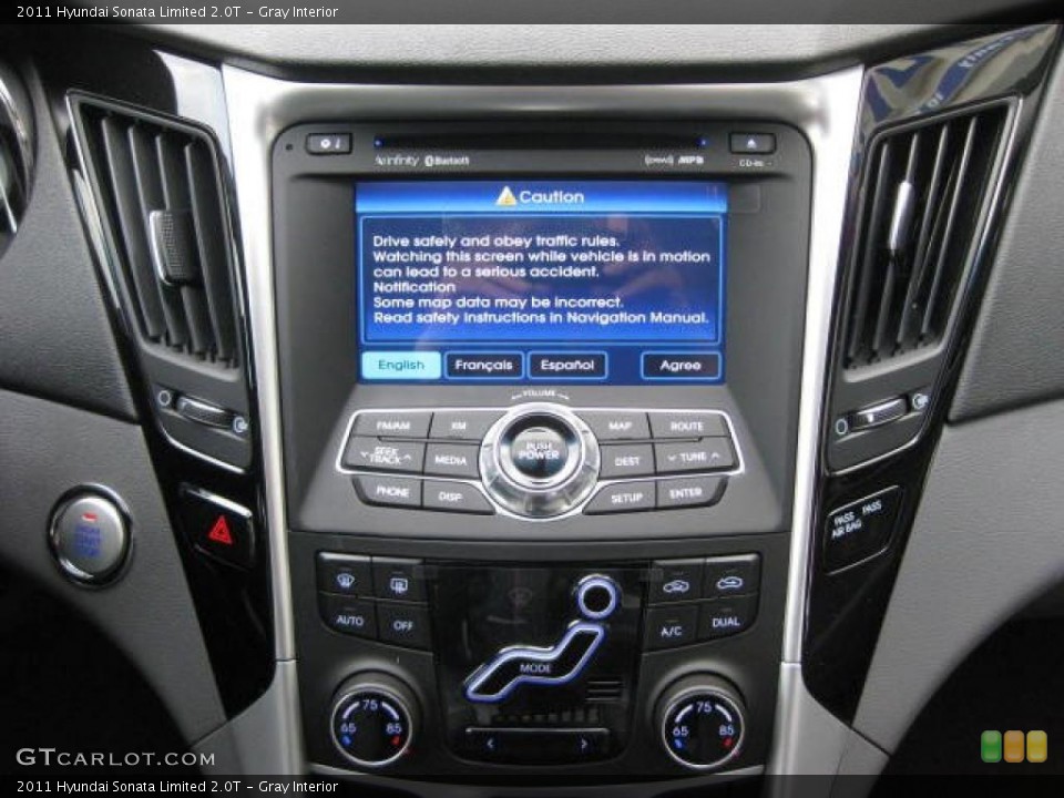 Gray Interior Controls for the 2011 Hyundai Sonata Limited 2.0T #46961913