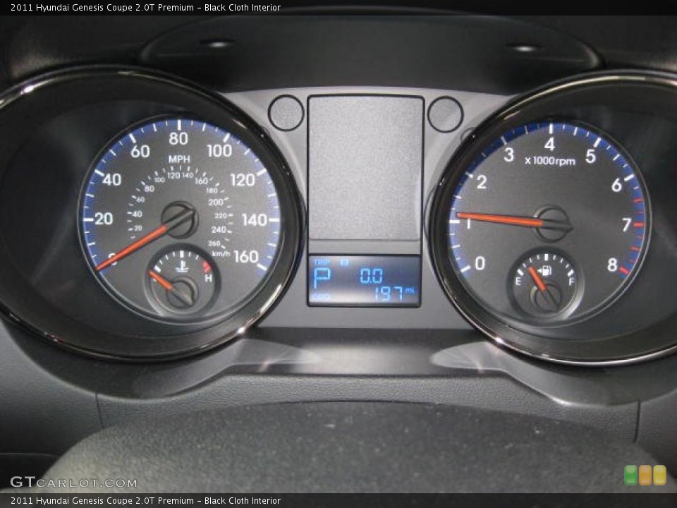 Black Cloth Interior Gauges for the 2011 Hyundai Genesis Coupe 2.0T Premium #46963089