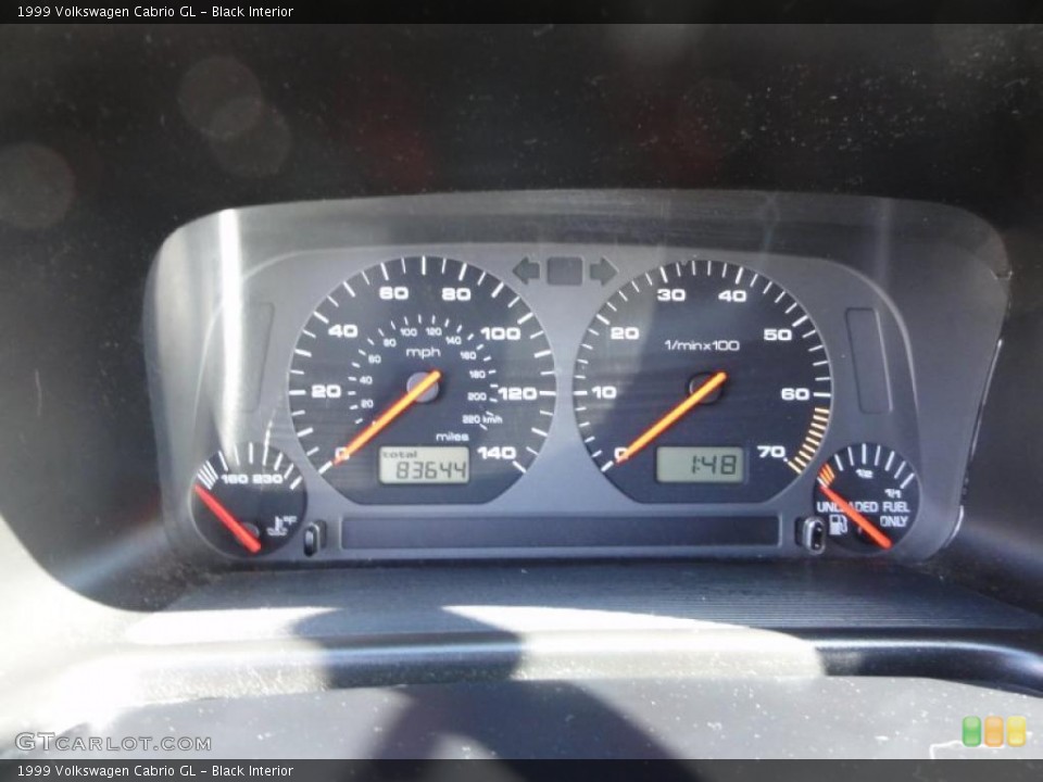 Black Interior Gauges for the 1999 Volkswagen Cabrio GL #46963512