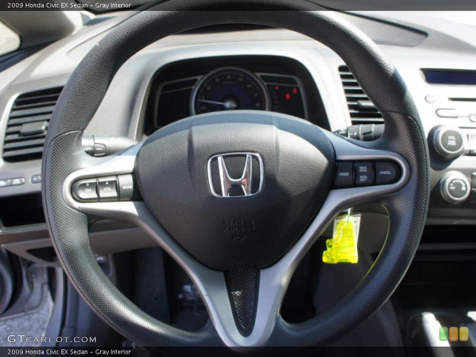 Gray Interior Steering Wheel for the 2009 Honda Civic EX Sedan #46963893