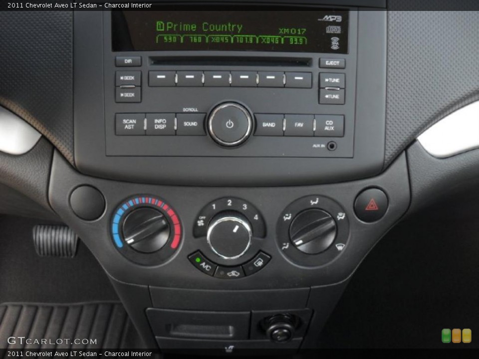 Charcoal Interior Controls for the 2011 Chevrolet Aveo LT Sedan #46964016