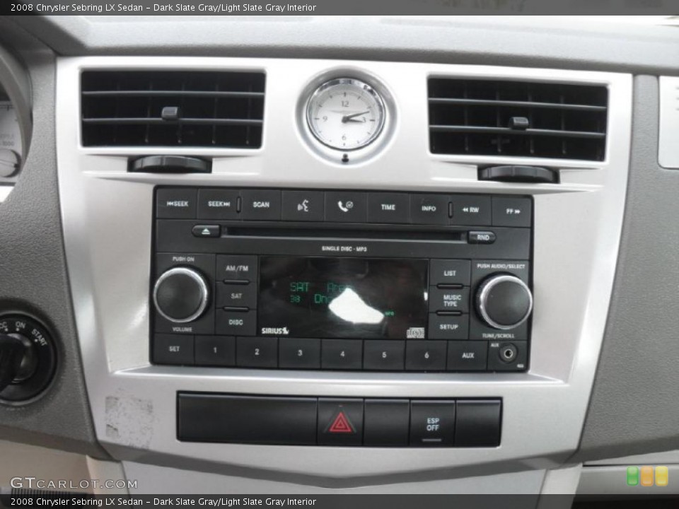 Dark Slate Gray/Light Slate Gray Interior Controls for the 2008 Chrysler Sebring LX Sedan #46970583