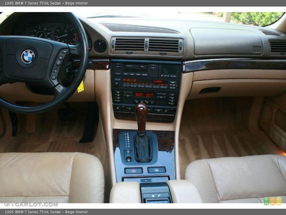 Beige Interior Dashboard for the 1995 BMW 7 Series 750iL Sedan #46975479
