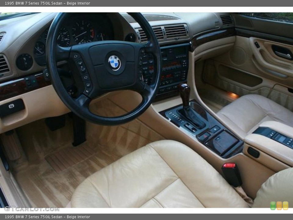 Beige Interior Prime Interior for the 1995 BMW 7 Series 750iL Sedan #46975641