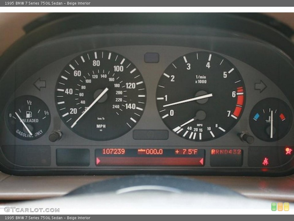 Beige Interior Gauges for the 1995 BMW 7 Series 750iL Sedan #46975869