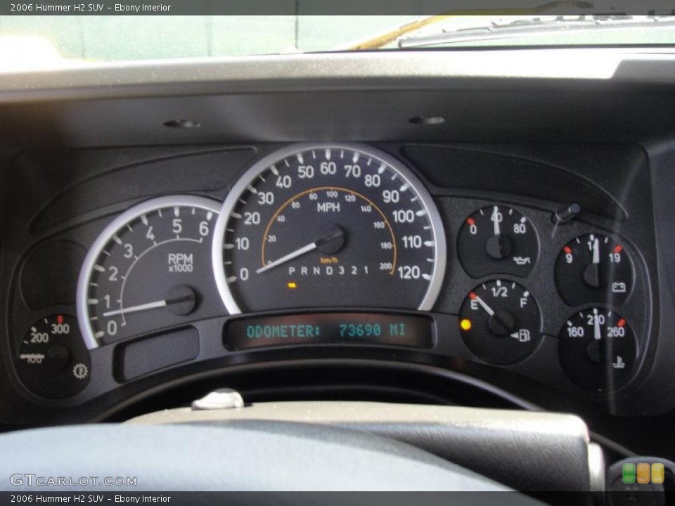 Ebony Interior Gauges for the 2006 Hummer H2 SUV #46979229