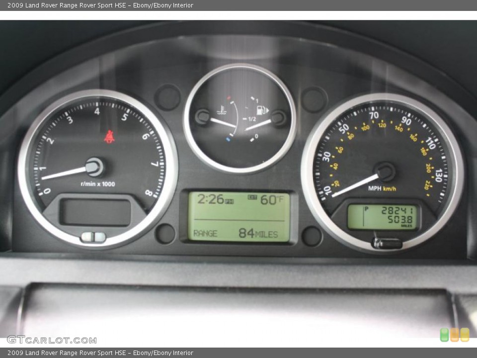 Ebony/Ebony Interior Gauges for the 2009 Land Rover Range Rover Sport HSE #46980153