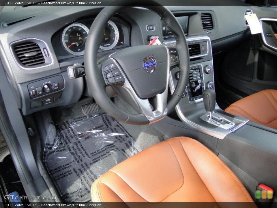 Beechwood Brown/Off Black Interior Photo for the 2012 Volvo S60 T5 #46991748