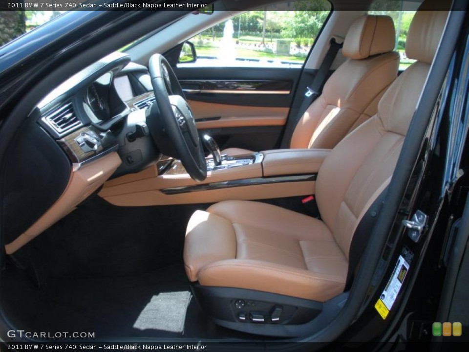 Saddle/Black Nappa Leather Interior Photo for the 2011 BMW 7 Series 740i Sedan #46992981
