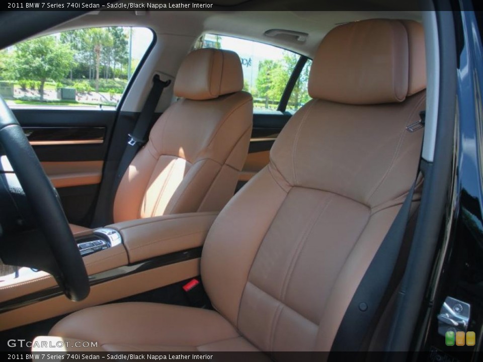 Saddle/Black Nappa Leather Interior Photo for the 2011 BMW 7 Series 740i Sedan #46992996