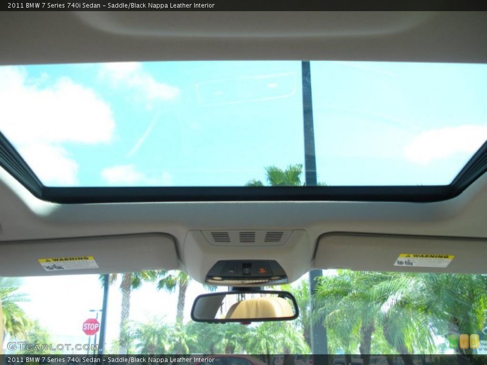 Saddle/Black Nappa Leather Interior Sunroof for the 2011 BMW 7 Series 740i Sedan #46993068