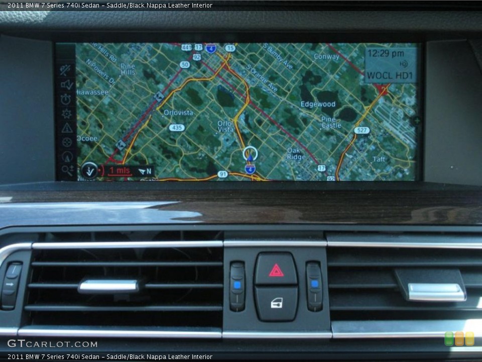Saddle/Black Nappa Leather Interior Navigation for the 2011 BMW 7 Series 740i Sedan #46993140