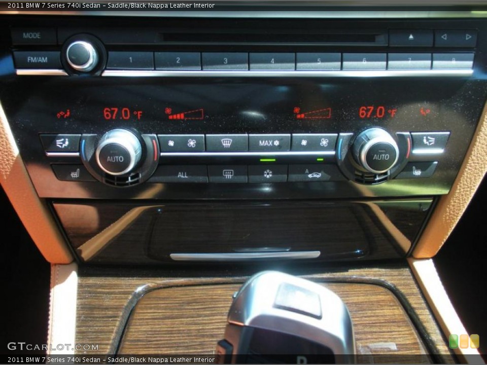 Saddle/Black Nappa Leather Interior Controls for the 2011 BMW 7 Series 740i Sedan #46993155