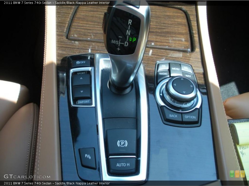 Saddle/Black Nappa Leather Interior Transmission for the 2011 BMW 7 Series 740i Sedan #46993170