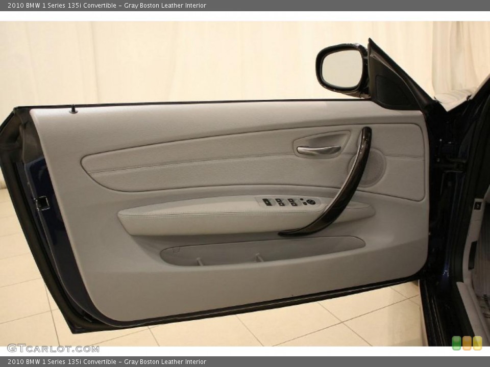 Gray Boston Leather Interior Door Panel for the 2010 BMW 1 Series 135i Convertible #46996278