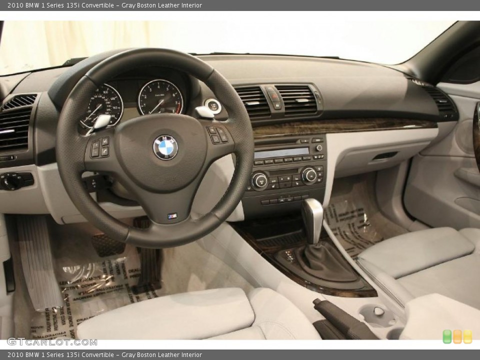 Gray Boston Leather Interior Prime Interior for the 2010 BMW 1 Series 135i Convertible #46996305