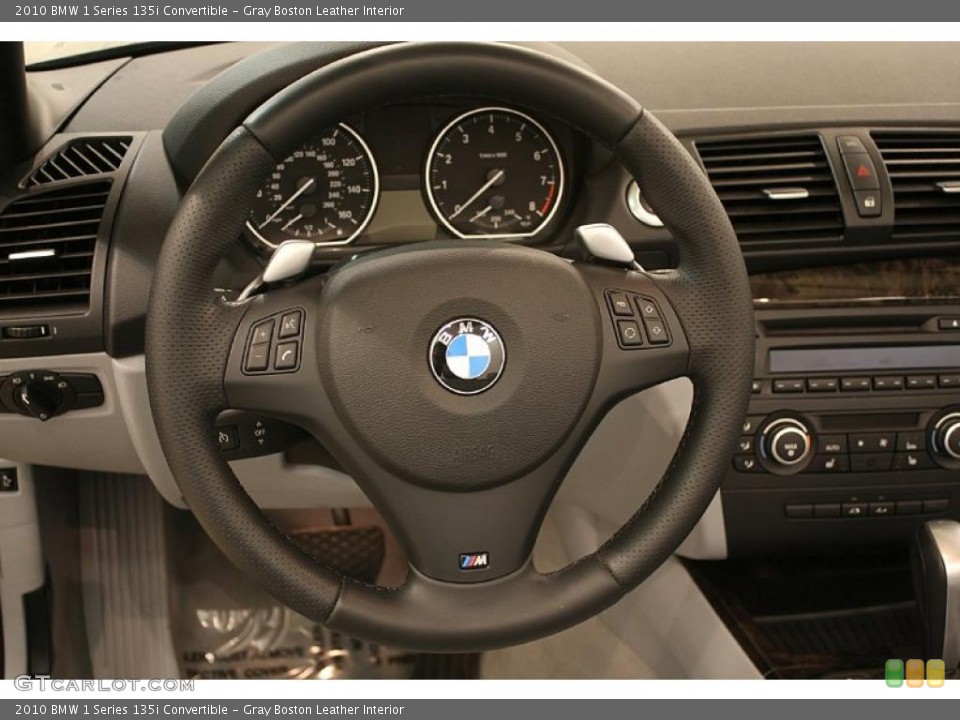 Gray Boston Leather Interior Steering Wheel for the 2010 BMW 1 Series 135i Convertible #46996320