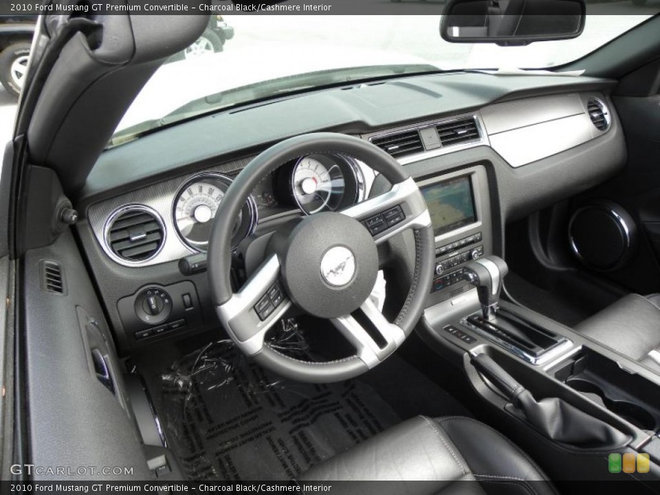 Charcoal Black/Cashmere Interior Dashboard for the 2010 Ford Mustang GT Premium Convertible #46998690