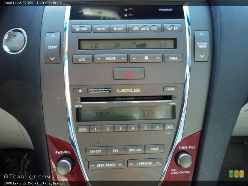 Light Gray Interior Controls for the 2008 Lexus ES 350 #47004297