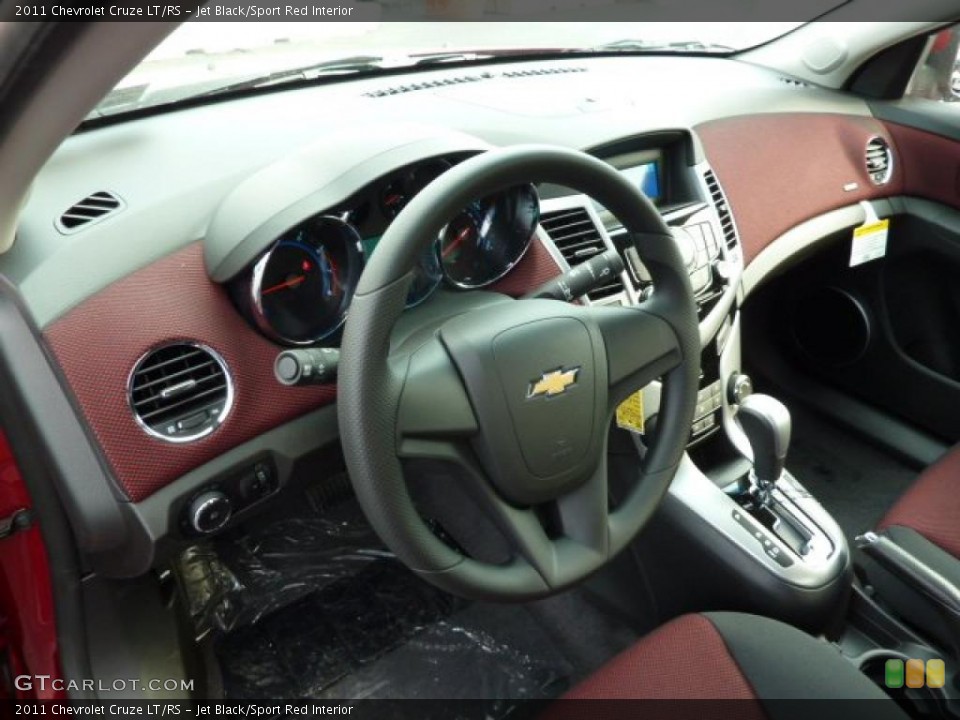 Jet Black/Sport Red Interior Steering Wheel for the 2011 Chevrolet Cruze LT/RS #47011125