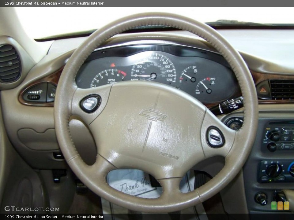 Medium Neutral Interior Steering Wheel for the 1999 Chevrolet Malibu Sedan #47014605