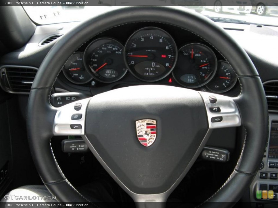 Black Interior Steering Wheel for the 2008 Porsche 911 Carrera Coupe #47016654
