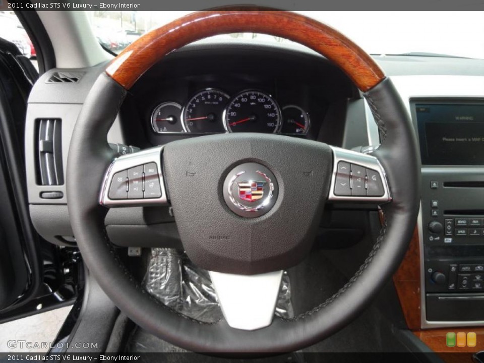 Ebony Interior Steering Wheel for the 2011 Cadillac STS V6 Luxury #47017407