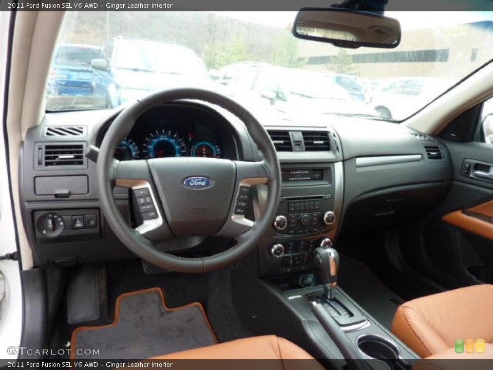 Ginger Leather Interior Prime Interior for the 2011 Ford Fusion SEL V6 AWD #47024295
