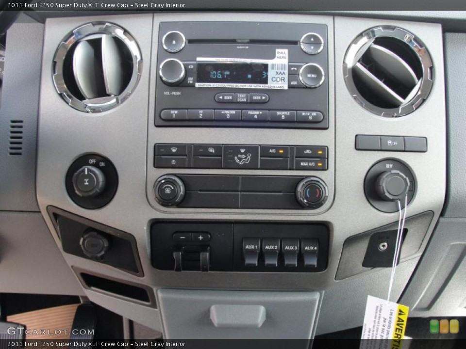 Steel Gray Interior Controls for the 2011 Ford F250 Super Duty XLT Crew Cab #47025036