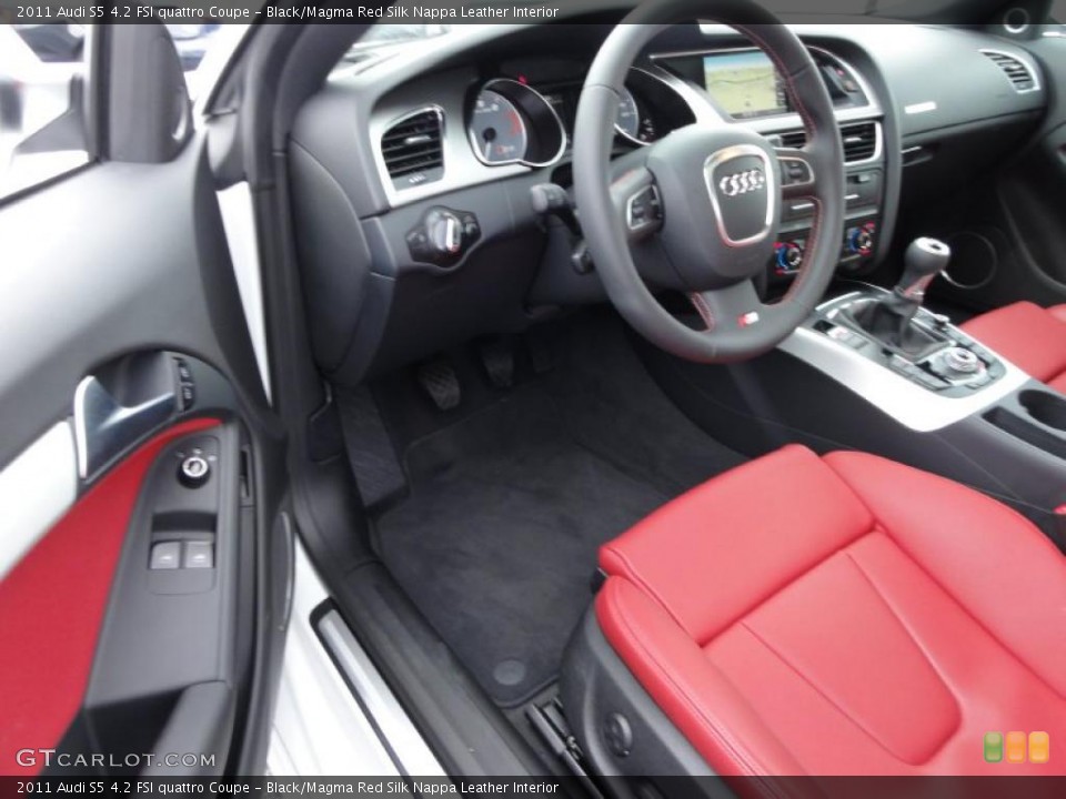 Black/Magma Red Silk Nappa Leather Interior Photo for the 2011 Audi S5 4.2 FSI quattro Coupe #47026953