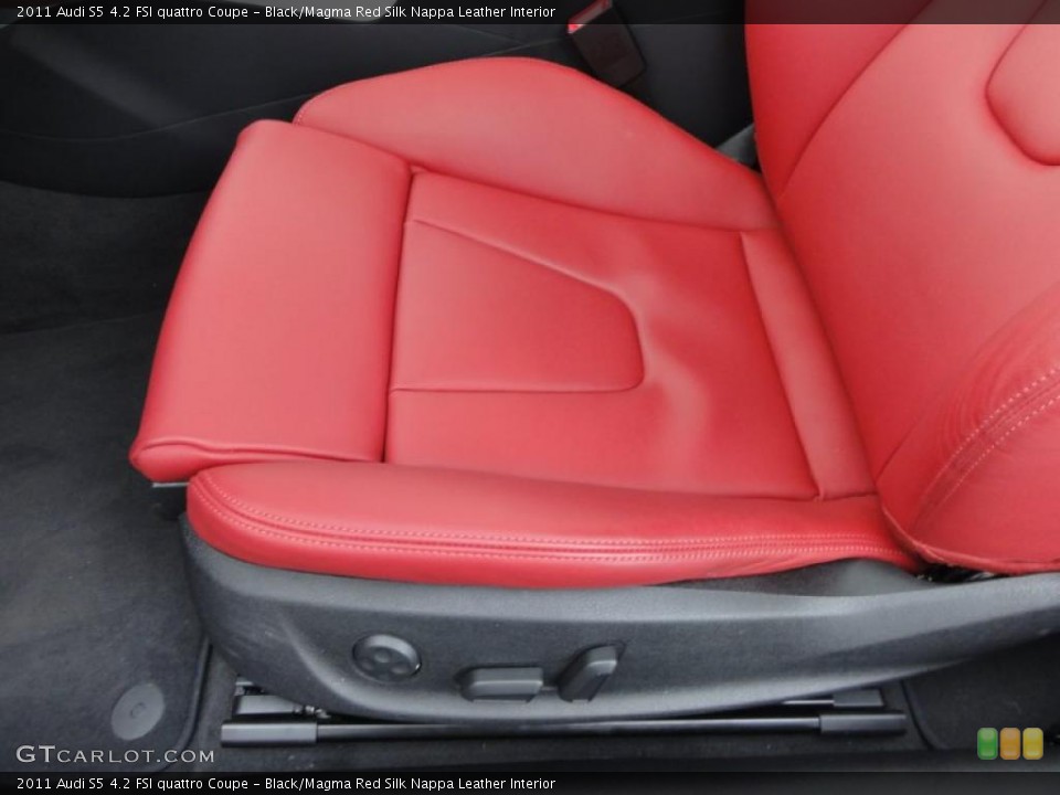 Black/Magma Red Silk Nappa Leather Interior Photo for the 2011 Audi S5 4.2 FSI quattro Coupe #47026995