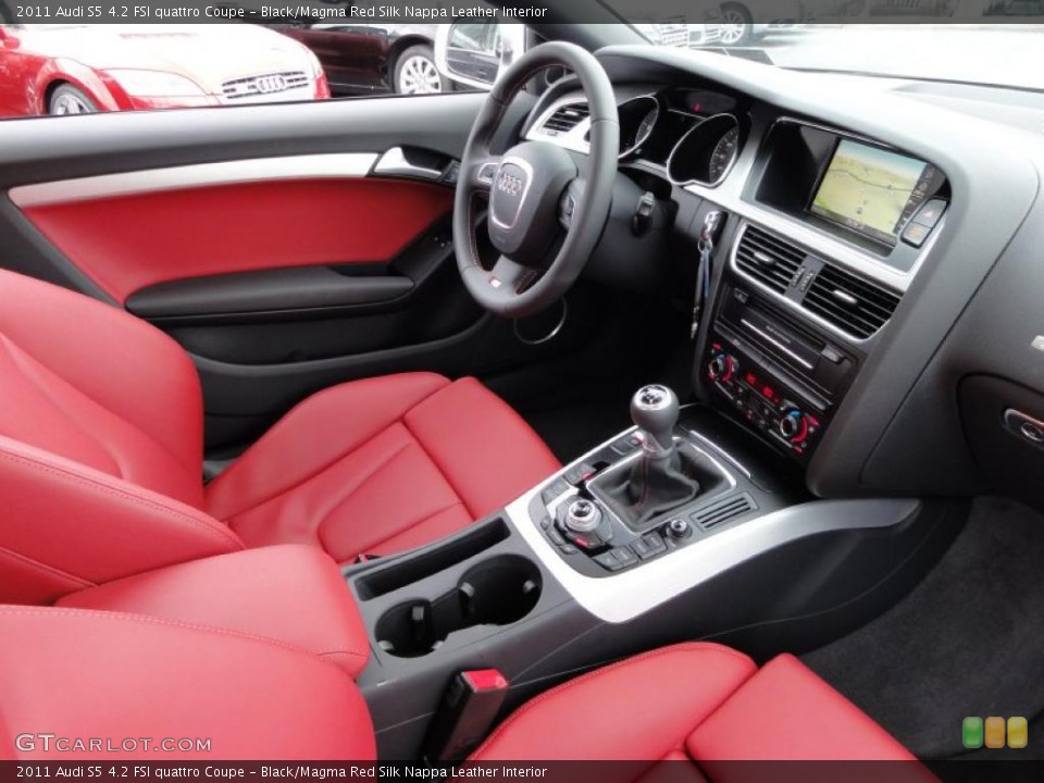 Black/Magma Red Silk Nappa Leather Interior Dashboard for the 2011 Audi S5 4.2 FSI quattro Coupe #47027040