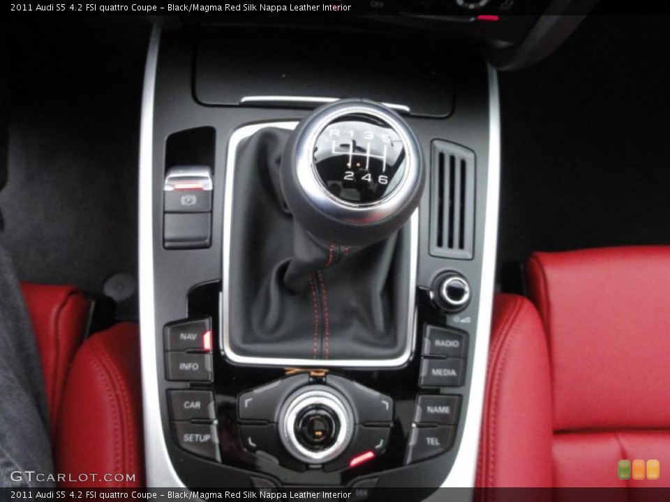 Black/Magma Red Silk Nappa Leather Interior Transmission for the 2011 Audi S5 4.2 FSI quattro Coupe #47027289