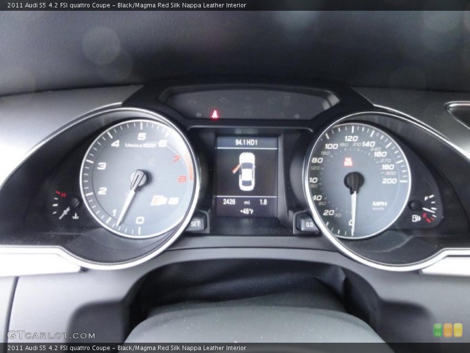 Black/Magma Red Silk Nappa Leather Interior Gauges for the 2011 Audi S5 4.2 FSI quattro Coupe #47027334
