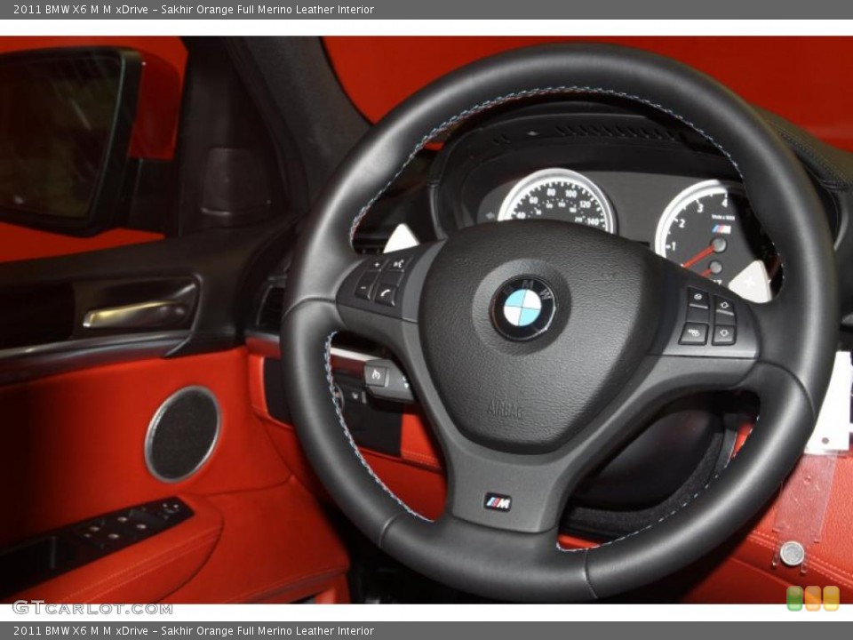 Sakhir Orange Full Merino Leather Interior Steering Wheel for the 2011 BMW X6 M M xDrive #47027538