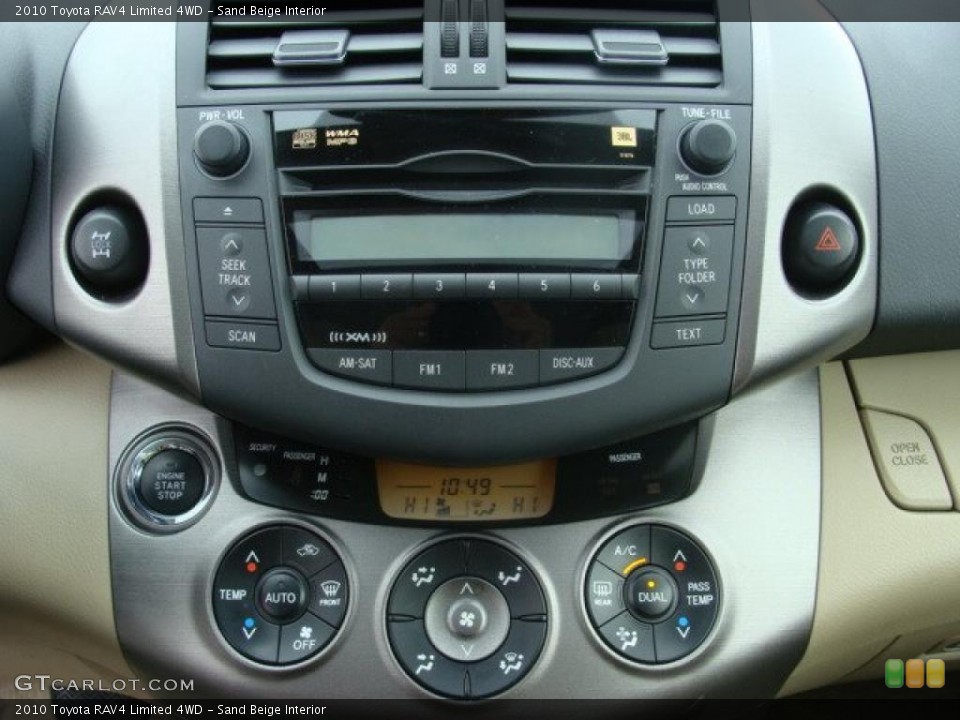 Sand Beige Interior Controls for the 2010 Toyota RAV4 Limited 4WD #47037366
