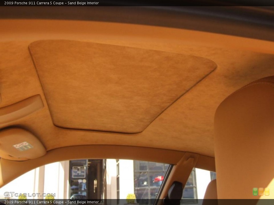 Sand Beige Interior Sunroof for the 2009 Porsche 911 Carrera S Coupe #47038950