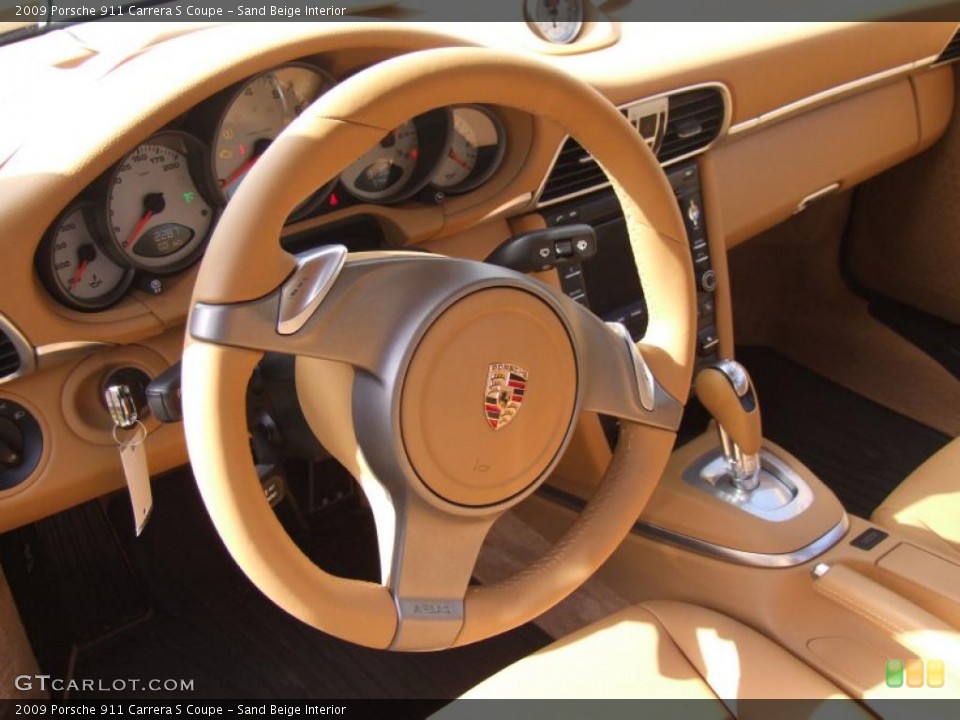 Sand Beige Interior Steering Wheel for the 2009 Porsche 911 Carrera S Coupe #47039010