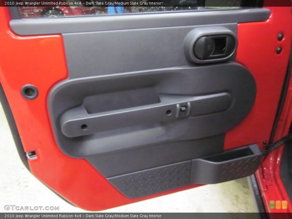 Dark Slate Gray/Medium Slate Gray Interior Door Panel for the 2010 Jeep Wrangler Unlimited Rubicon 4x4 #47040663