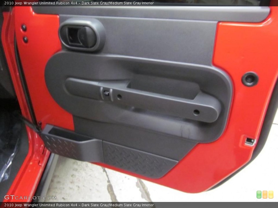 Dark Slate Gray/Medium Slate Gray Interior Door Panel for the 2010 Jeep Wrangler Unlimited Rubicon 4x4 #47040732