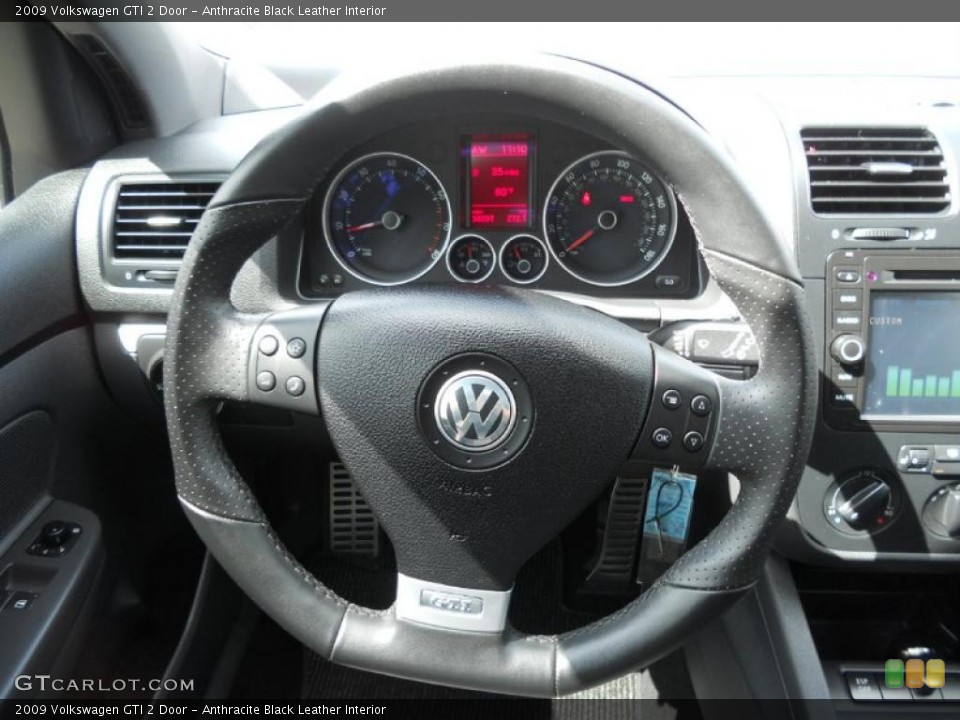 Anthracite Black Leather Interior Steering Wheel for the 2009 Volkswagen GTI 2 Door #47053833