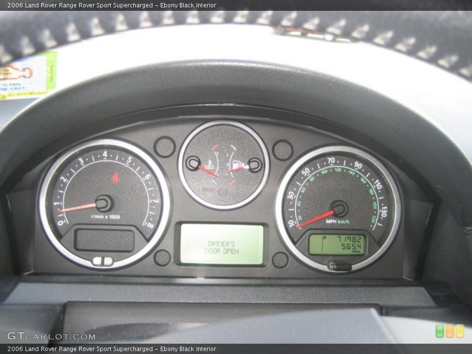 Ebony Black Interior Gauges for the 2006 Land Rover Range Rover Sport Supercharged #47055379