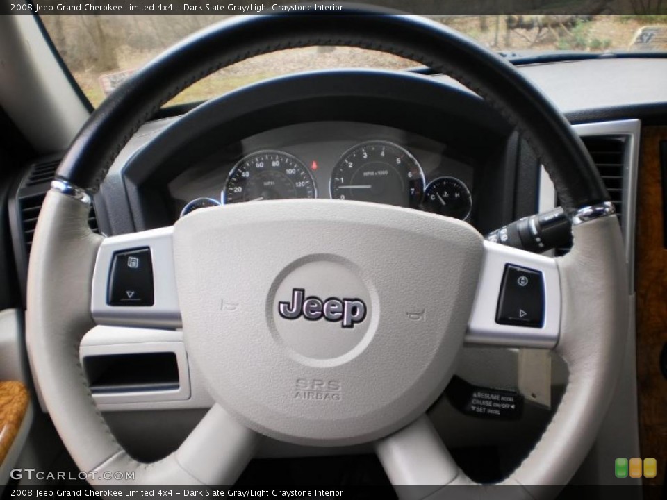 Dark Slate Gray/Light Graystone Interior Steering Wheel for the 2008 Jeep Grand Cherokee Limited 4x4 #47055841