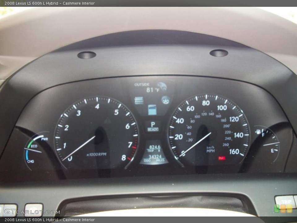 Cashmere Interior Gauges for the 2008 Lexus LS 600h L Hybrid #47056546